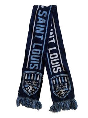 Club Atletico Saint Louis Soccer Scarf Navy Blue Knit Fringe Fan Scarf
